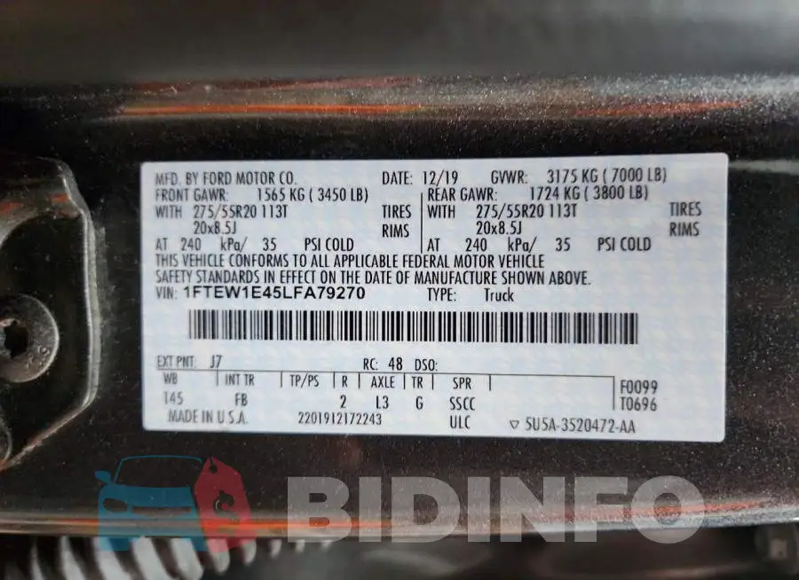1FTEW1E45LFA79270 Photo# 12