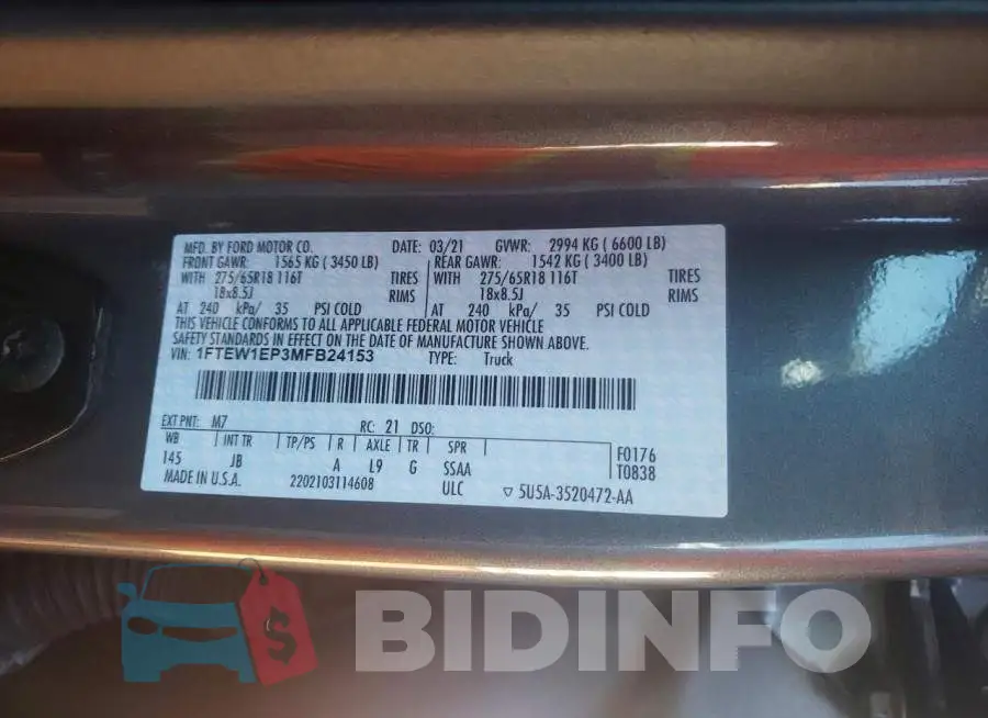 1FTEW1EP3MFB24153 Photo# 12