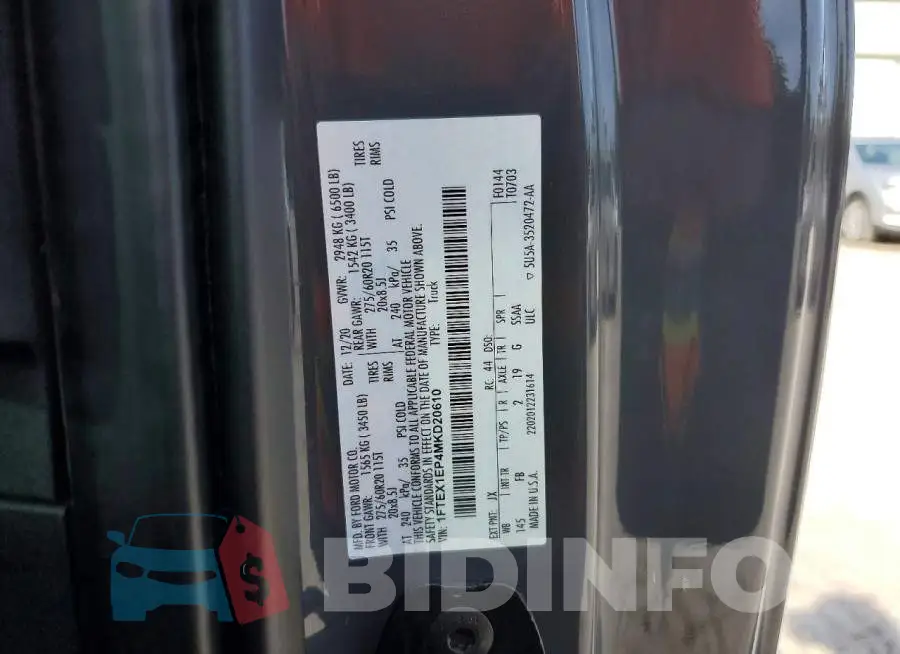 1FTEX1EP4MKD20610 Photo# 12