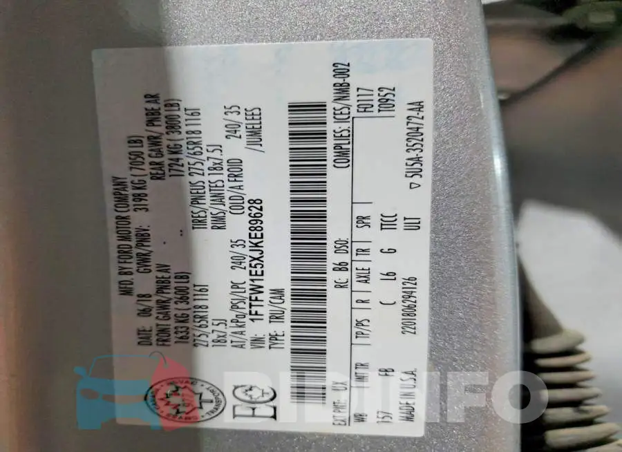 1FTFW1E5XJKE89628 Photo# 12