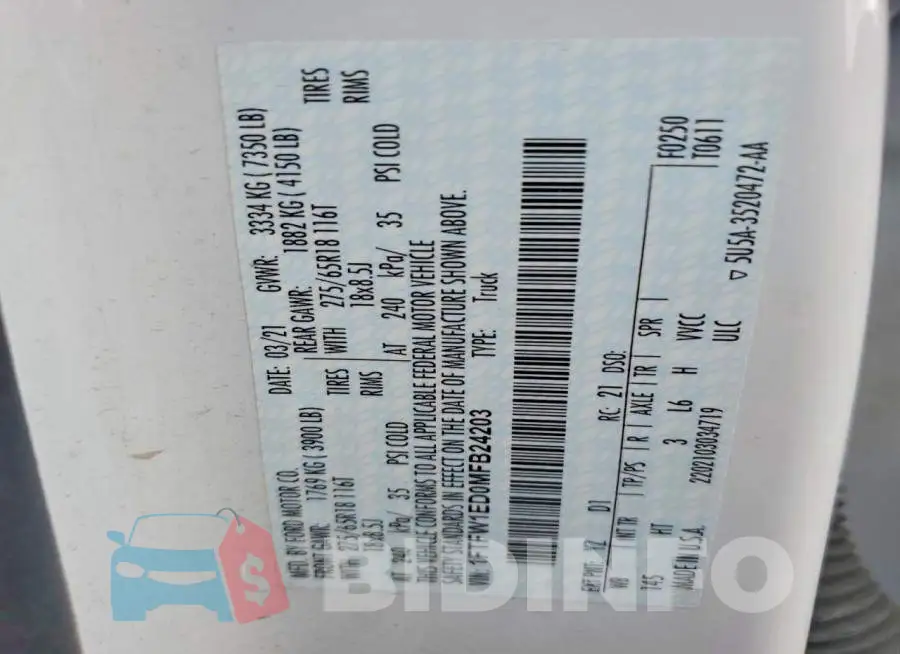 1FTFW1ED0MFB24203 Photo# 12