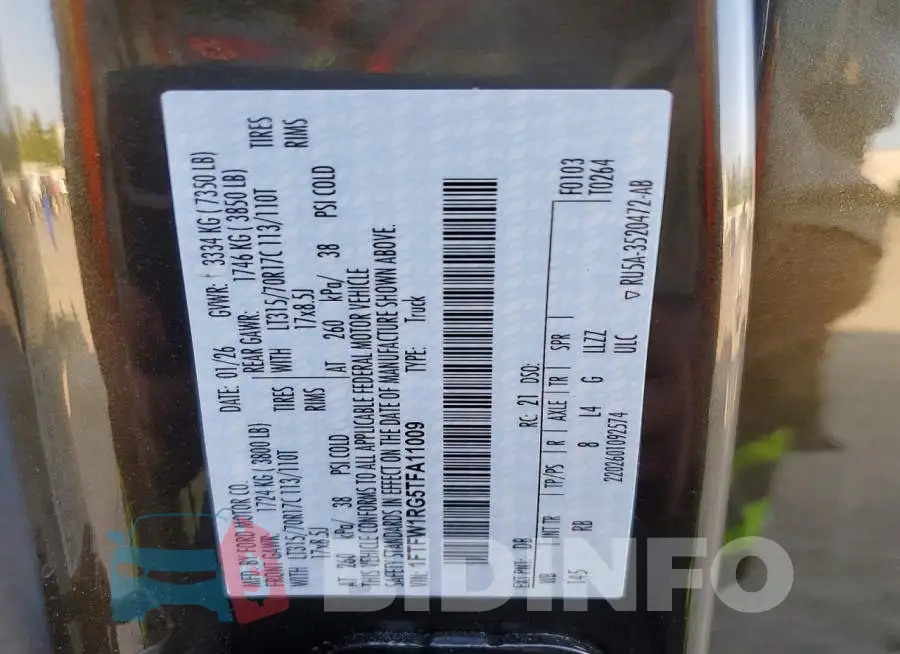 1FTFW1RG5TFA11009 Photo# 12