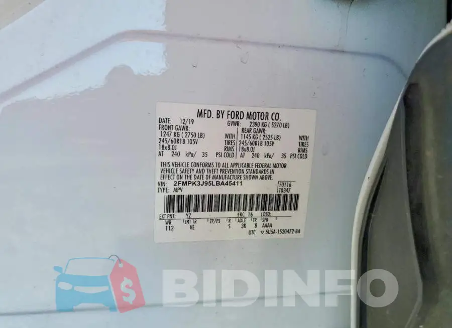 2FMPK3J95LBA45411 Photo# 12