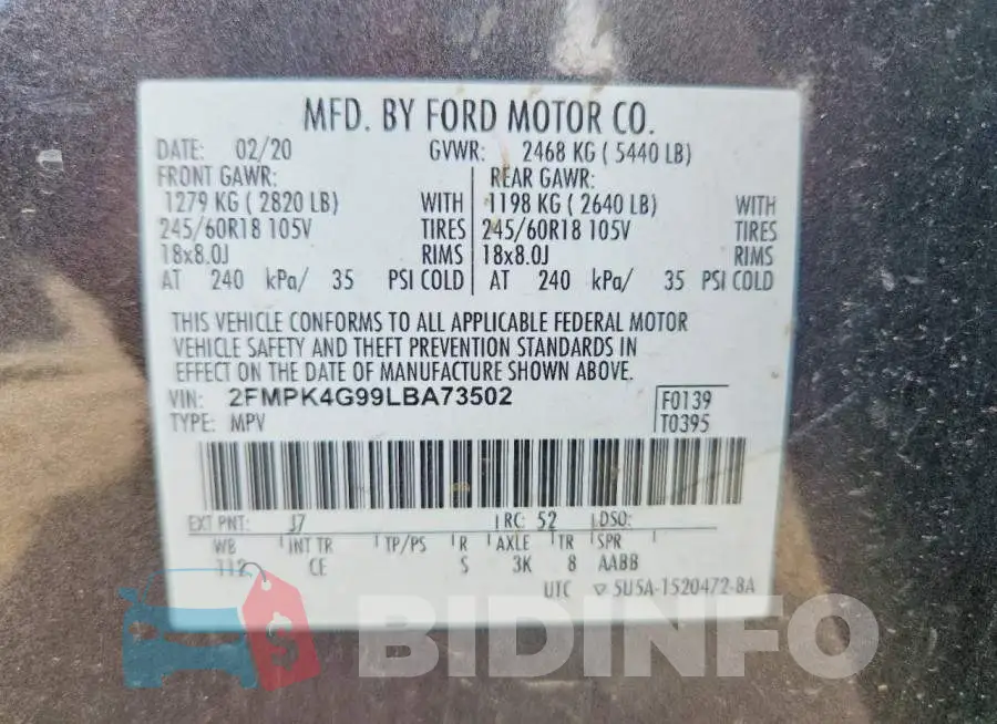 2FMPK4G99LBA73502 Photo# 13