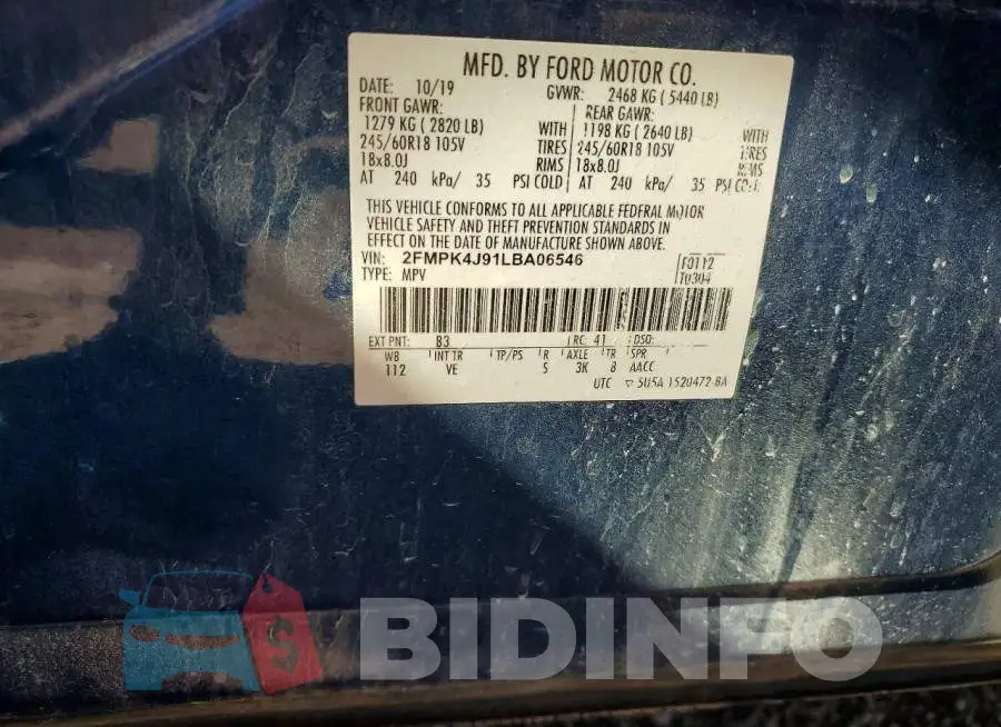 2FMPK4J91LBA06546 Photo# 13