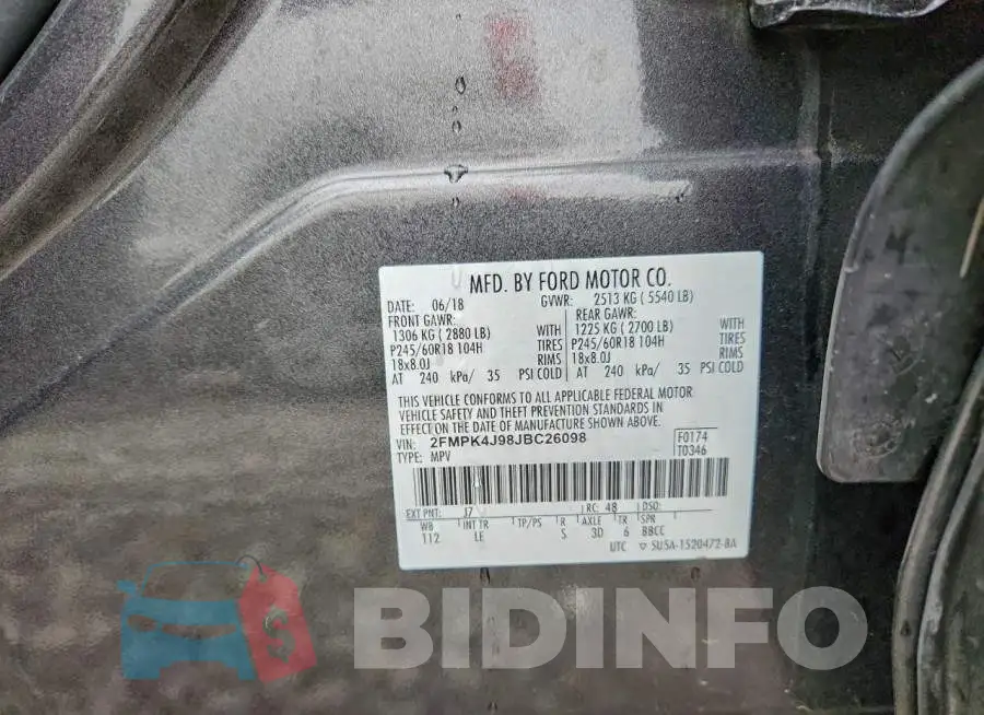 2FMPK4J98JBC26098 Photo# 13