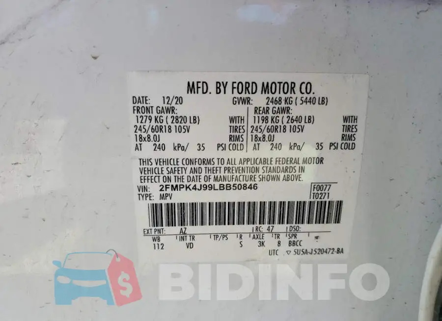 2FMPK4J99LBB50846 Photo# 13
