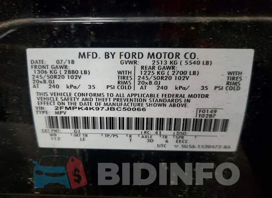 2FMPK4K97JBC50066 Photo# 13