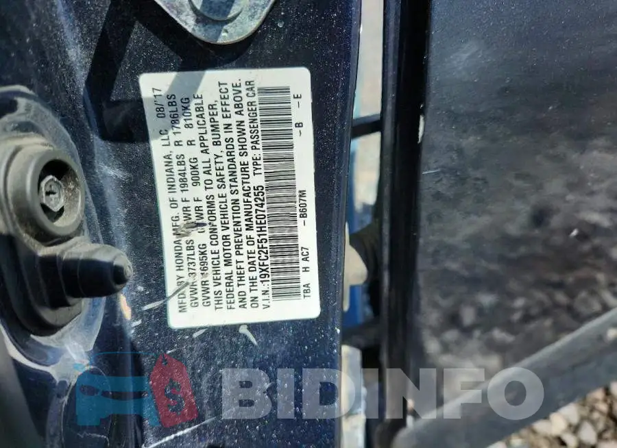 19XFC2F51HE074255 Photo# 12