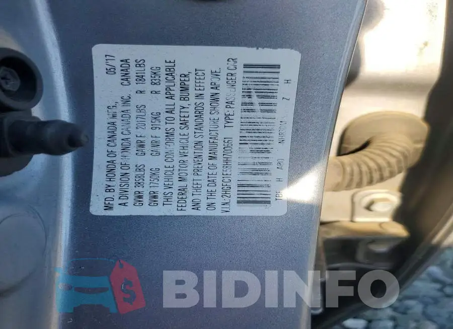 2HGFC1E58HH700661 Photo# 12