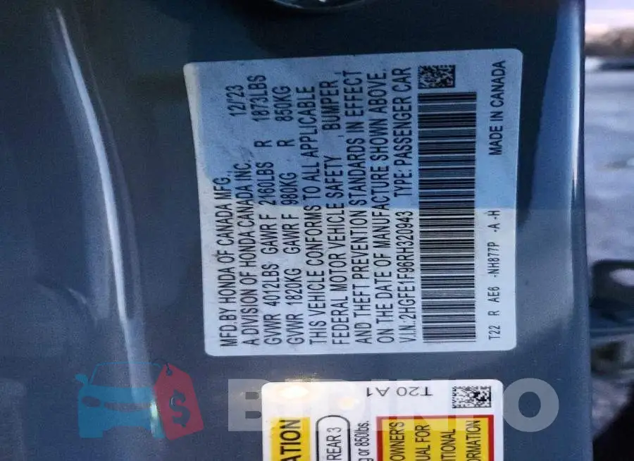 2HGFE1F96RH320943 Photo# 12