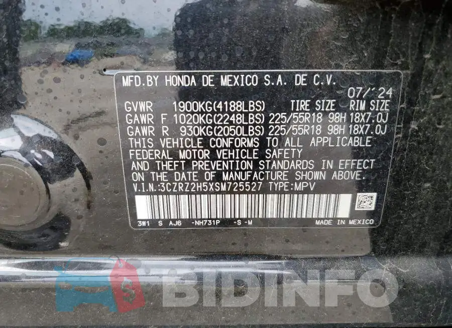 3CZRZ2H5XSM725527 Photo# 12