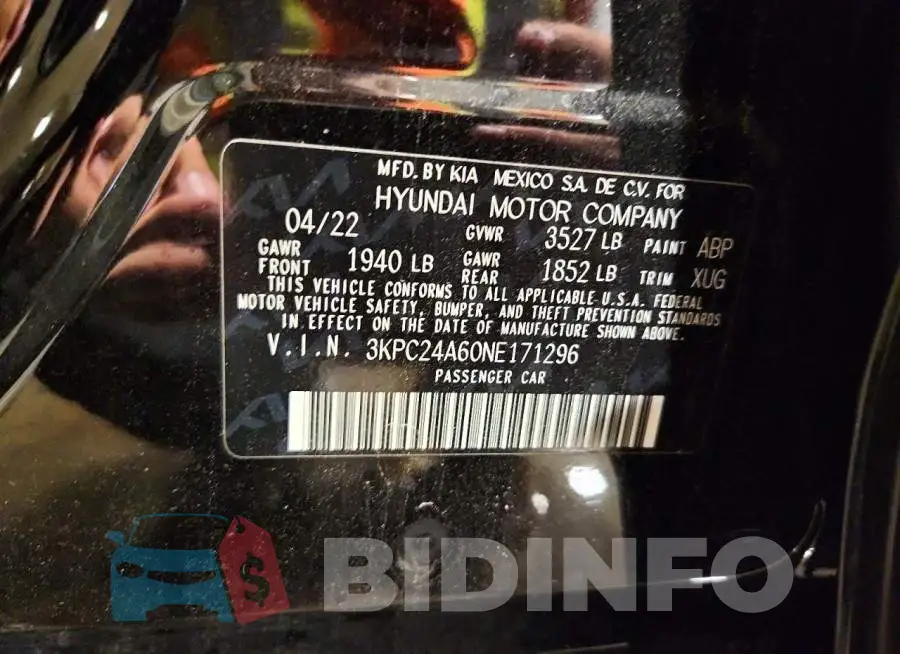 3KPC24A60NE171296 Photo# 12