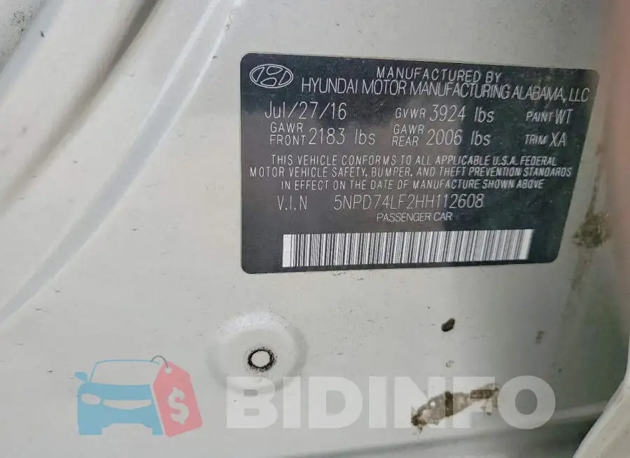 5NPD74LF2HH112608 Photo# 12