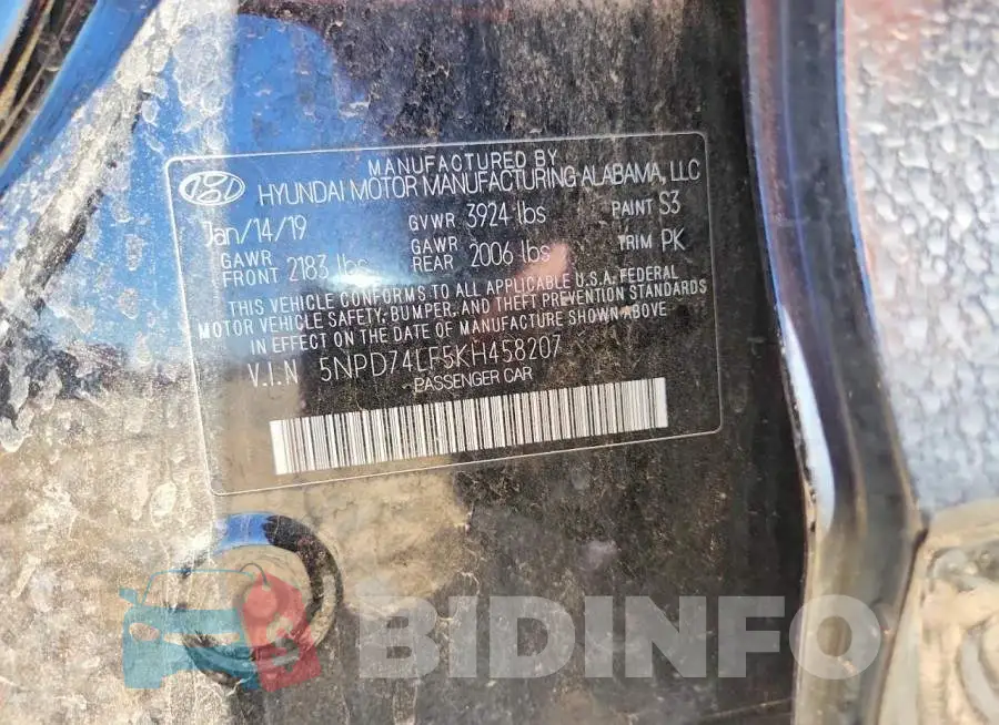5NPD74LF5KH458207 Photo# 12