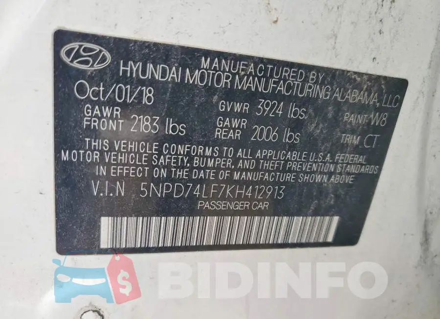 5NPD74LF7KH412913 Photo# 12