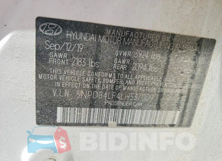5NPD84LF4LH537009 Photo# 12