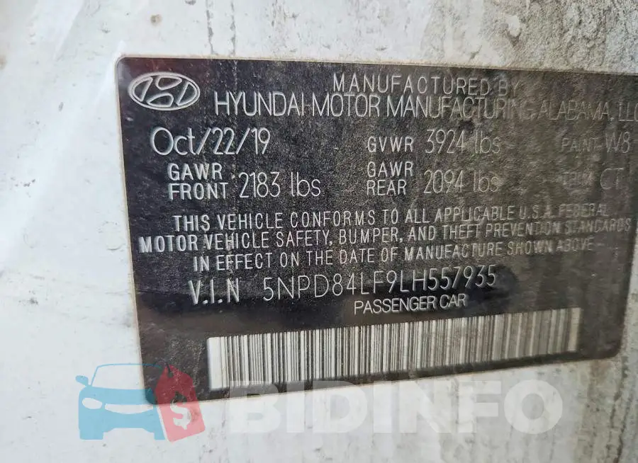 5NPD84LF9LH557935 Photo# 12