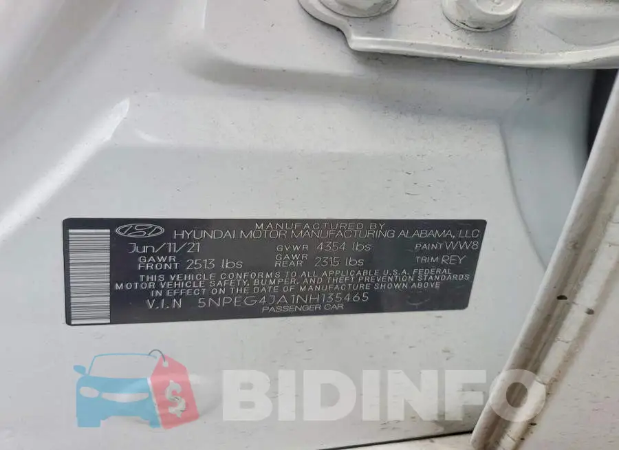 5NPEG4JA1NH135465 Photo# 12