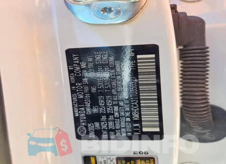 KM8HDCA31TU350327 Photo# 14