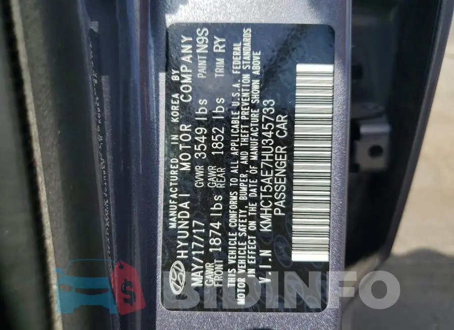 KMHCT5AE7HU345733 Photo# 12