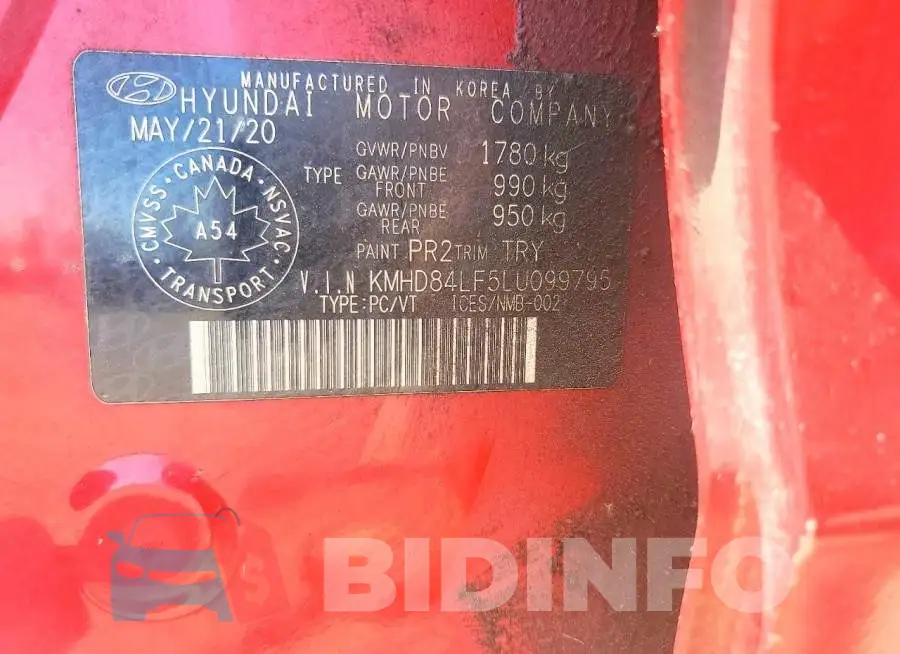 KMHD84LF5LU099795 Photo# 12