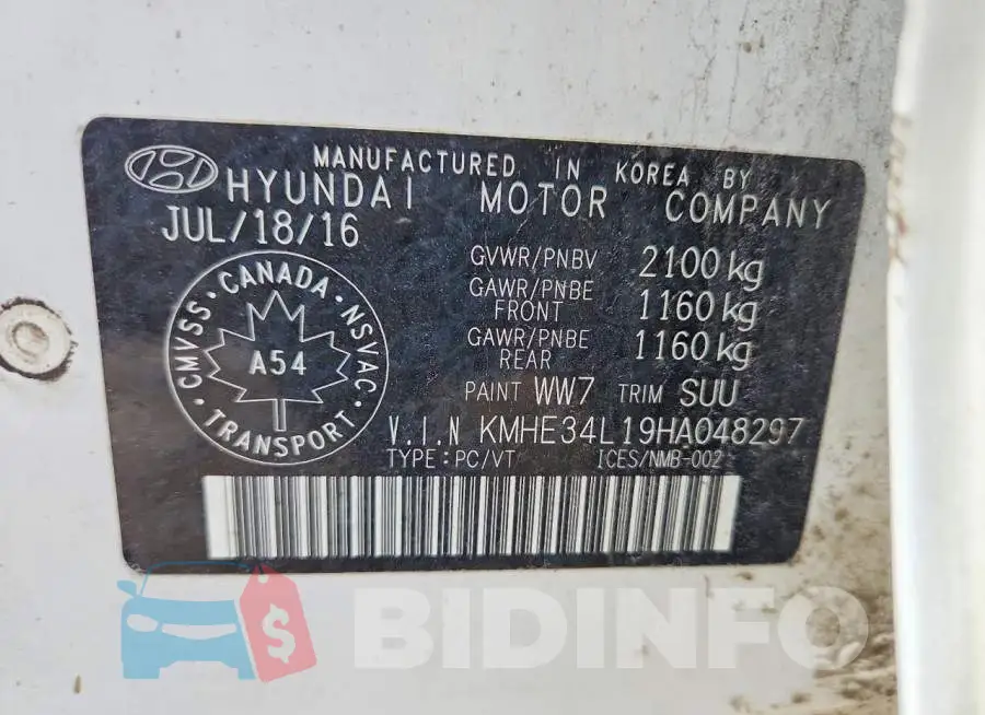 KMHE34L19HA048297 Photo# 13