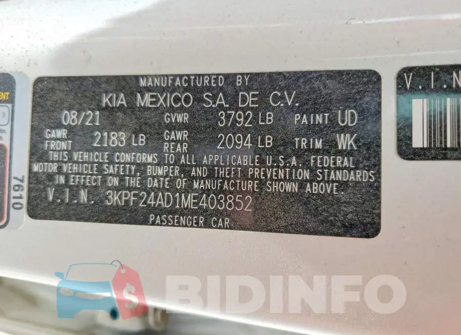 3KPF24AD1ME403852 Photo# 12