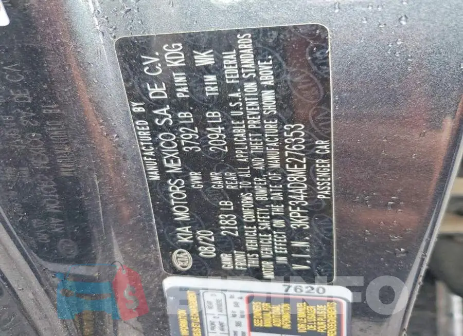 3KPF34AD8ME276353 Photo# 13