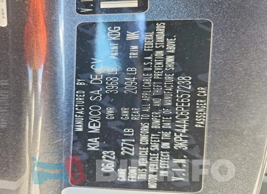3KPF44AC6PE657238 Photo# 13