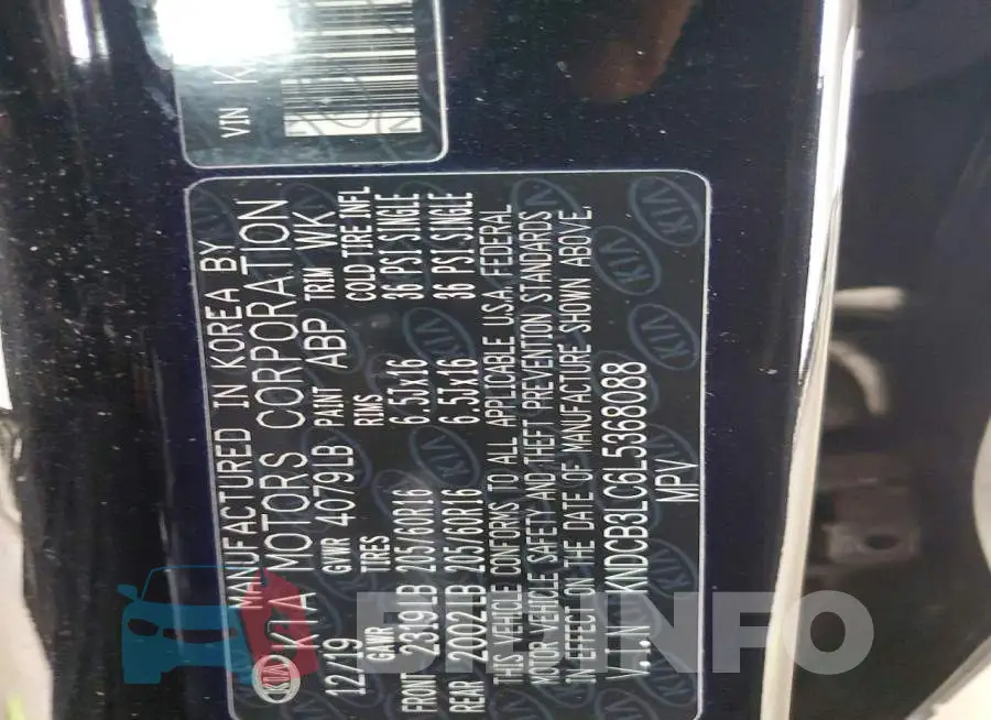 KNDCB3LC6L5368088 Photo# 12