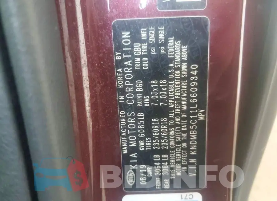 KNDMB5C11L6609340 Photo# 13