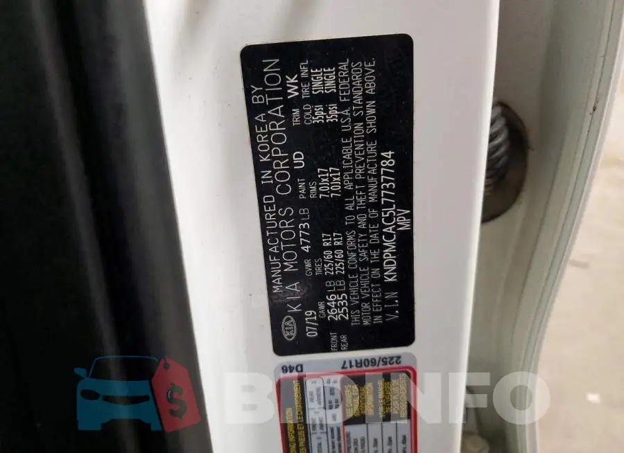 KNDPMCAC5L7737784 Photo# 13
