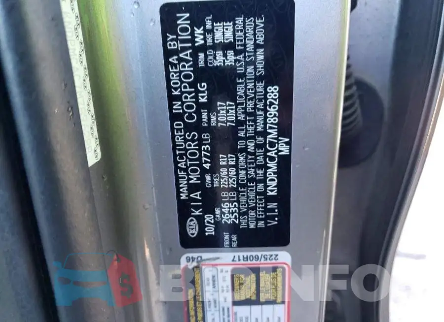 KNDPMCAC7M7896288 Photo# 13