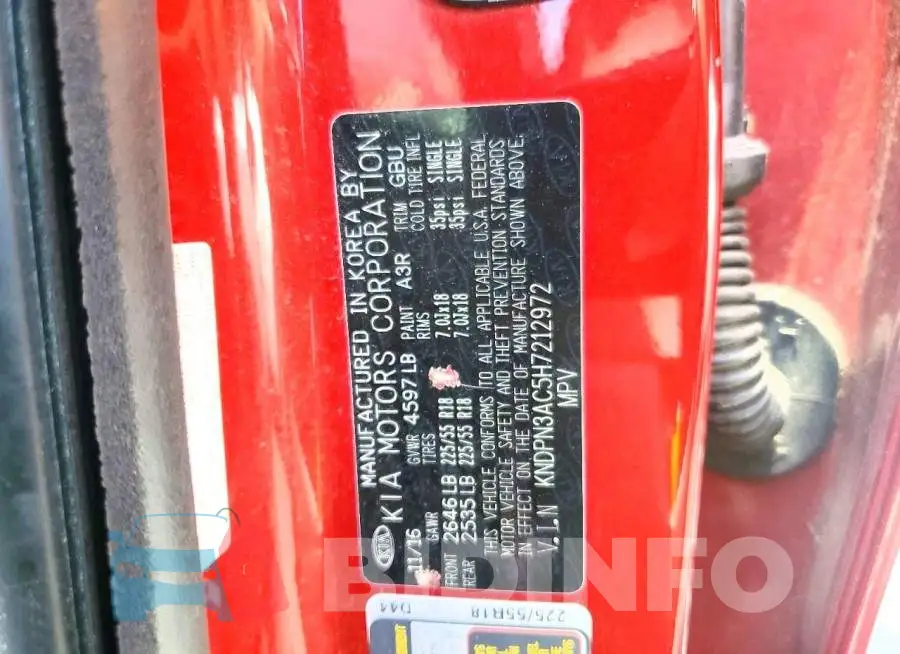 KNDPN3AC5H7212972 Photo# 13