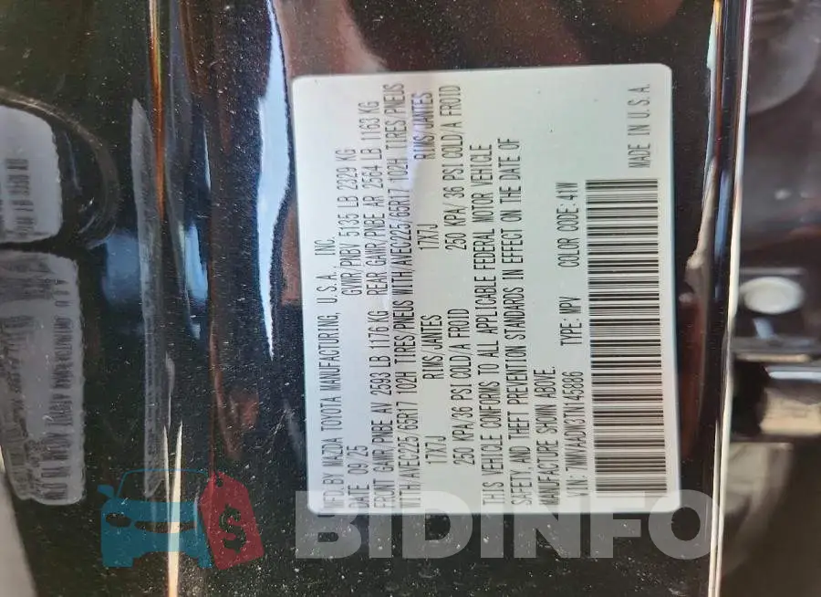 7MMVAADW3TN145886 Photo# 14