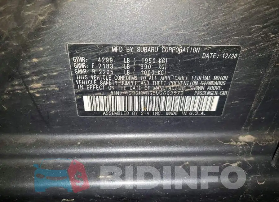 4S3GKAB65M3603272 Photo# 12