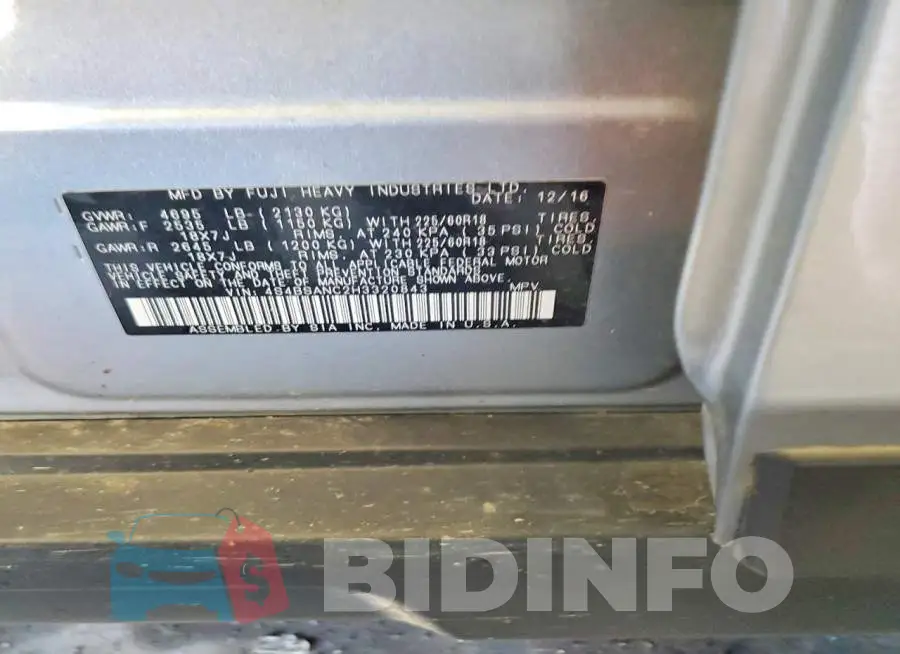 4S4BSANC2H3320843 Photo# 14