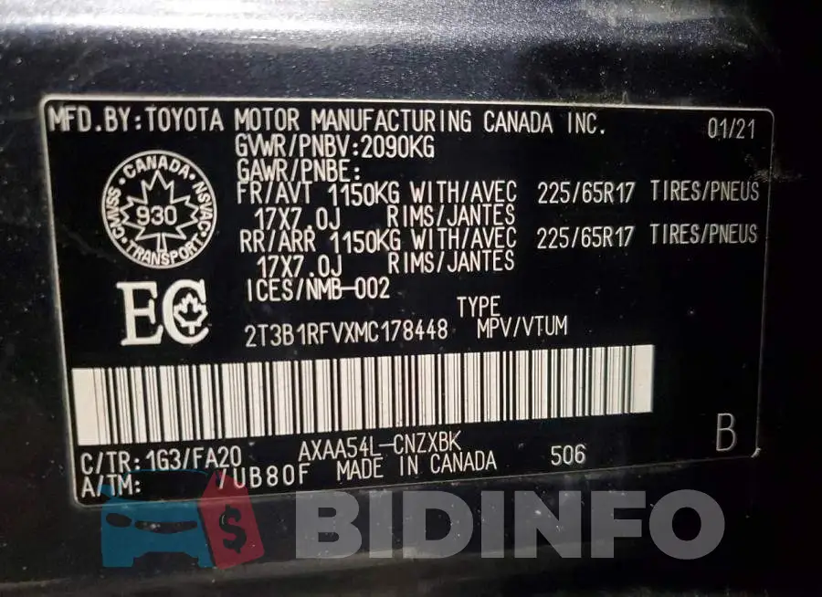 2T3B1RFVXMC178448 Photo# 13