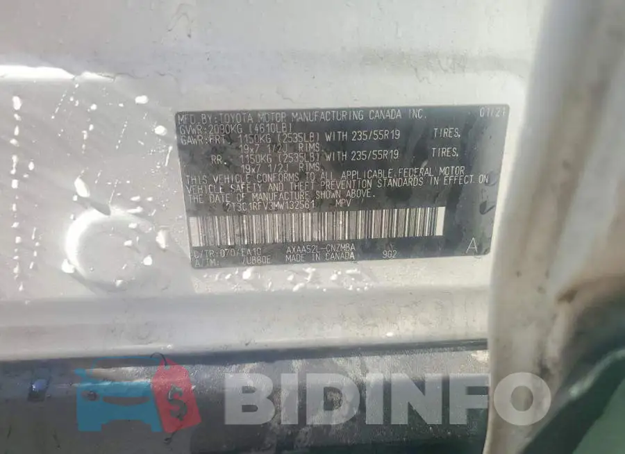 2T3C1RFV3MW132561 Photo# 13