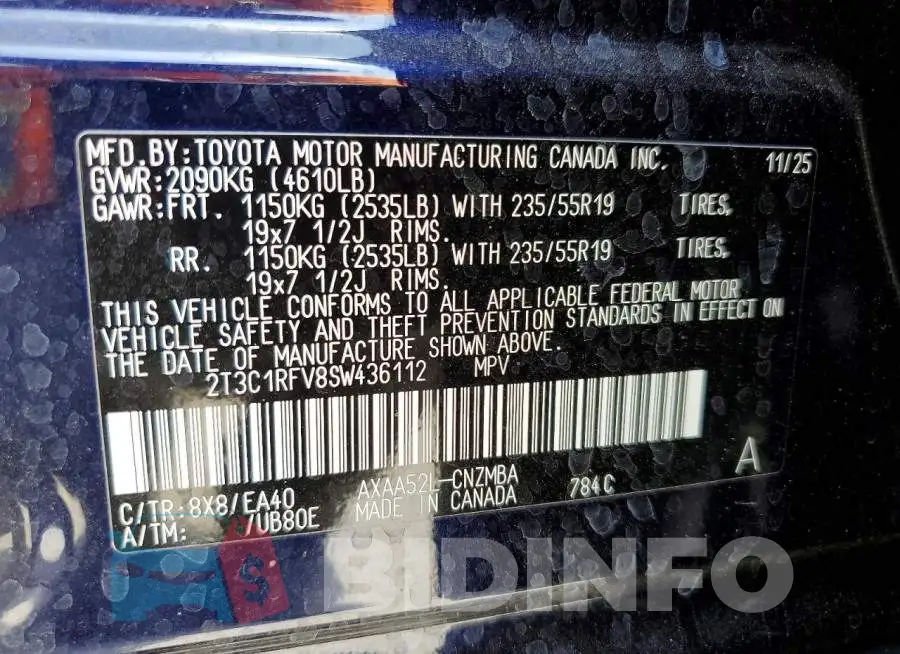 2T3C1RFV8SW436112 Photo# 14