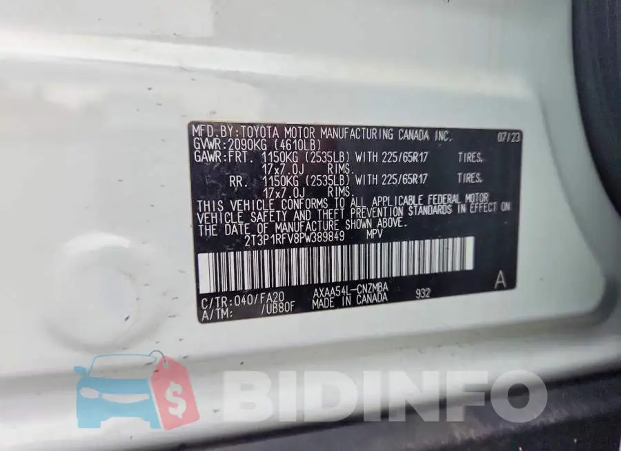 2T3P1RFV8PW389849 Photo# 13