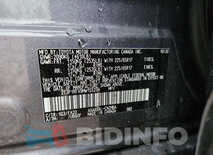2T3P1RFV9MW155294 Photo# 13