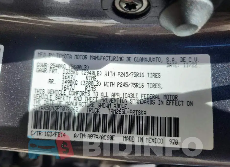 3TYAX5GN3PT072062 Photo# 12