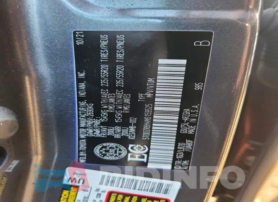 5TDDZRBH4MS159525 Photo# 13