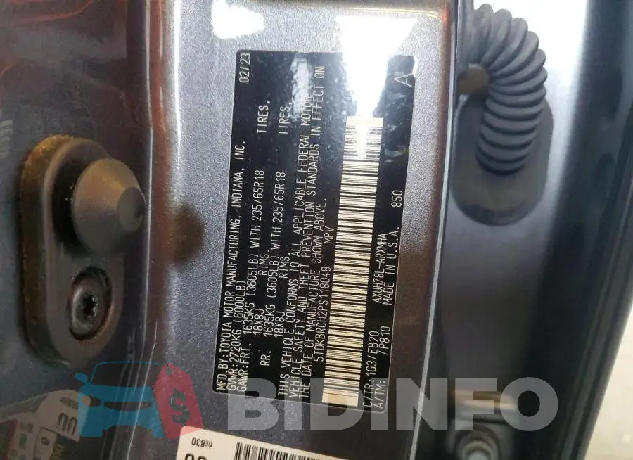 5TDKBRCH2PS118048 Photo# 13