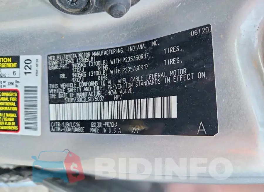 5TDYZ3DC2LS075007 Photo# 12