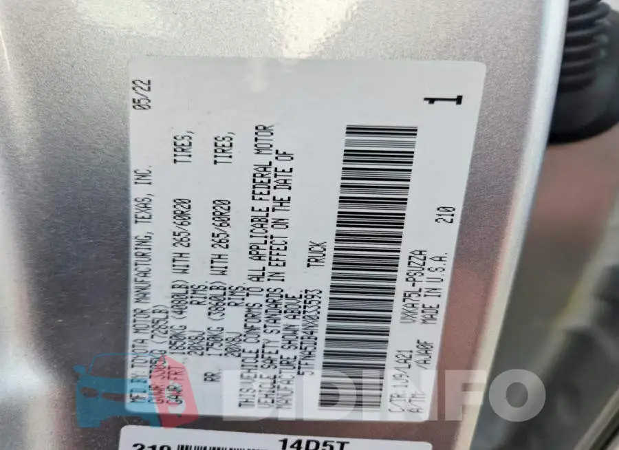 5TFNA5DB4NX033593 Photo# 12