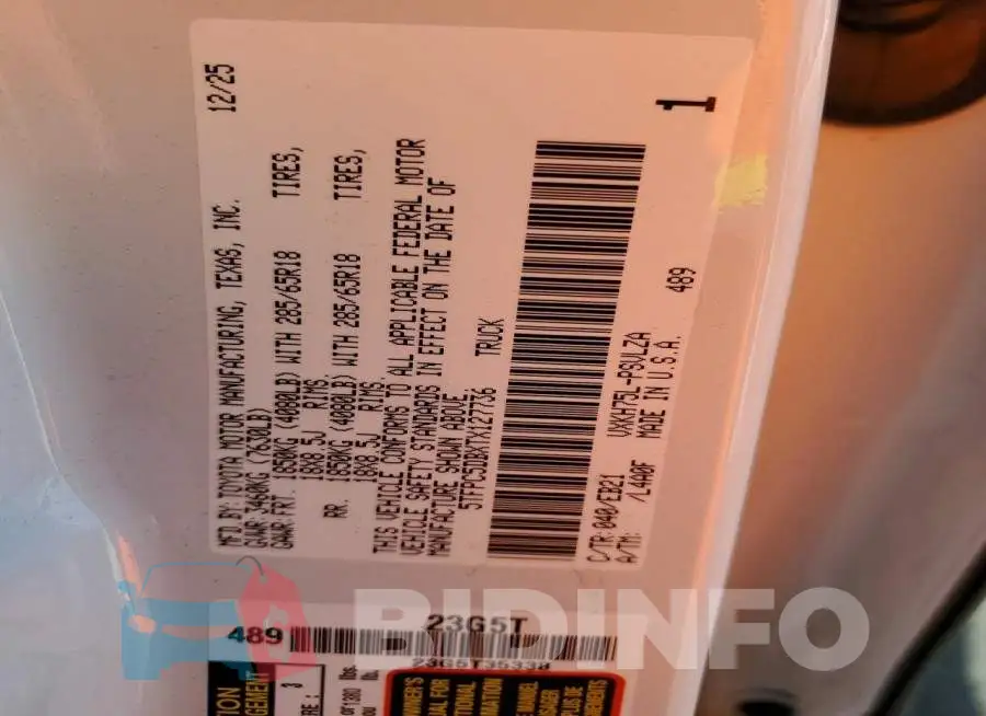 5TFPC5DBXTX127736 Photo# 13