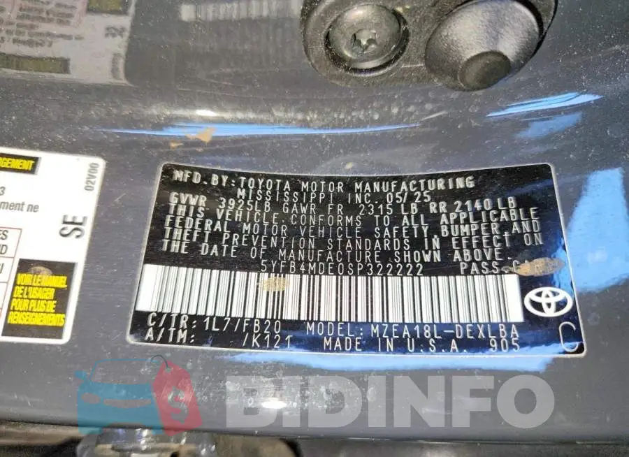 5YFB4MDE0SP322222 Photo# 12